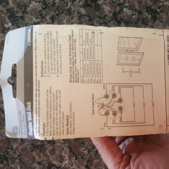 Southwestern Bell DUPLEX WALL JACK  S60612 new in package for all brands of phon - Picture 3 of 4